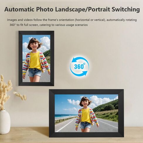 Digital Photo Frame,15.6-Inch,Built-in 32gb Memory,1920 * 1080 IPS High-Definition Touchscreen,Multi-User Connection,Remote Transfer,Automatic Rotation,Time Display, Photo/Video Sharing Black in Saudi Arabia