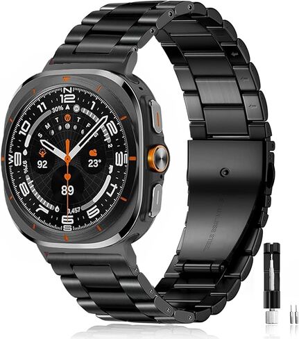 Band for Galaxy Watch Ultra 47mm(2024), Metal Stainless Steel Bands Strap Men Women in Saudi Arabia