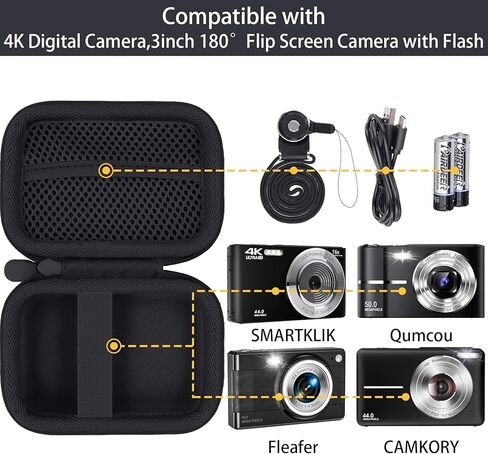 Camera Case Compatible with CAMKORY/Fleafer/Lecran/IGXHAVIZ Digital Camera,FHD 1080P Point and Shoot Camera with 16X Zoom Anti Shake(Black Case) in Saudi Arabia