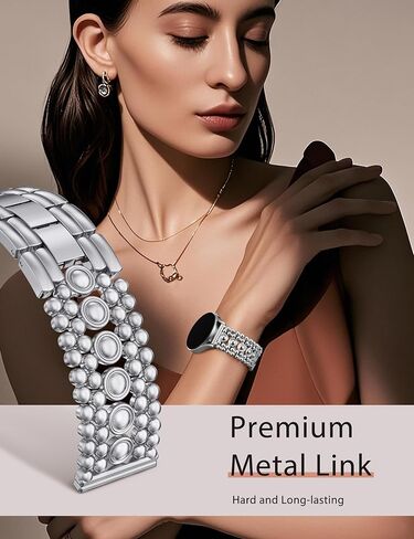 Minyee متوافق مع ساعة Samsung Galaxy Watch 7 6 5 4 FE 40 مم 44 مم/ساعة 6 كلاسيكية 43 مم 47 مم/ساعة 5 Pro 45 مم بسوار نسائي، 20 مم سوار معدني أنيق من الفولاذ المقاوم للصدأ قابل للتعديل دائري مرصع in Saudi Arabia