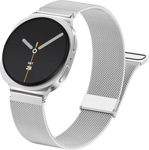 أحزمة معدنية GEAK متوافقة مع ساعة Galaxy Watch 8 Band 40mm 44mm/Galaxy Watch 8 Classic 46mm، حزام مغناطيسي بحلقة شبكية من الفولاذ المقاوم للصدأ لساعة Samsung Watch 8 Bands النساء والرجال in Kuwait
