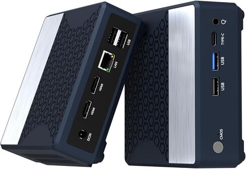 جهاز كمبيوتر صغير Celeron N2940، 8 جيجا DDR3 256 جيجا M.2 SSD، Dual HDMI 1080P، WiFi 5 BT 4.2، مروحة هادئة، كمبيوتر مكتبي صغير منخفض استهلاك الطاقة للمنزل/المكتب/الأعمال in Kuwait