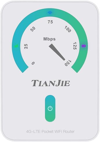 4G LTE Mobile Hotspot Router, 1800mAh Battery, Wi-Fi Protected Access, 150Mbps Speed, 10 User Support, 97x60x15mm Portable Mi-Fi Device in Saudi Arabia