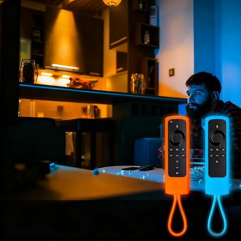 2PCS Silicone Remote Control Covers – Fluorescent Color, Protective Case for Remote Controls, Matching Color Covers for Extra Protection (Orange+Green) in Saudi Arabia