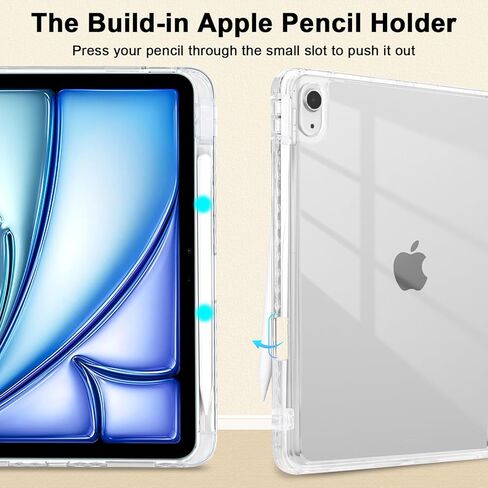 Custom Pictures Personalized Case for iPad 11th A16 11 inch(2025), Buit in Pencil Holder, Customized Photo Case with Shockproof Protective Cover Clear PC Back Shell Auto Wake/Sleep in Saudi Arabia