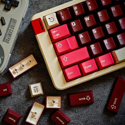 Sumgsn 121 مفتاحًا أحمر Keycaps Doubleshot Cherry Profile Keycap Set FOI لـ 60% 65% 75% 95% لوحة مفاتيح ميكانيكية Cherry Mx Switches in Saudi Arabia