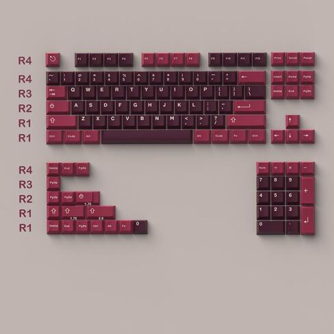 Sumgsn 121 مفتاحًا أحمر Keycaps Doubleshot Cherry Profile Keycap Set FOI لـ 60% 65% 75% 95% لوحة مفاتيح ميكانيكية Cherry Mx Switches in Saudi Arabia