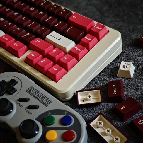 Sumgsn 121 مفتاحًا أحمر Keycaps Doubleshot Cherry Profile Keycap Set FOI لـ 60% 65% 75% 95% لوحة مفاتيح ميكانيكية Cherry Mx Switches in Saudi Arabia