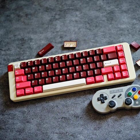 Sumgsn 121 مفتاحًا أحمر Keycaps Doubleshot Cherry Profile Keycap Set FOI لـ 60% 65% 75% 95% لوحة مفاتيح ميكانيكية Cherry Mx Switches in Saudi Arabia