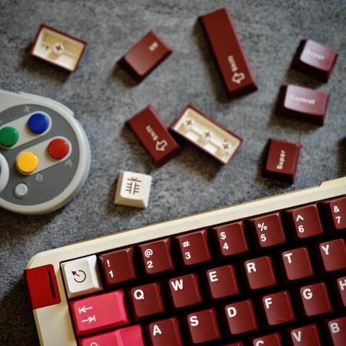 Sumgsn 121 مفتاحًا أحمر Keycaps Doubleshot Cherry Profile Keycap Set FOI لـ 60% 65% 75% 95% لوحة مفاتيح ميكانيكية Cherry Mx Switches in Saudi Arabia