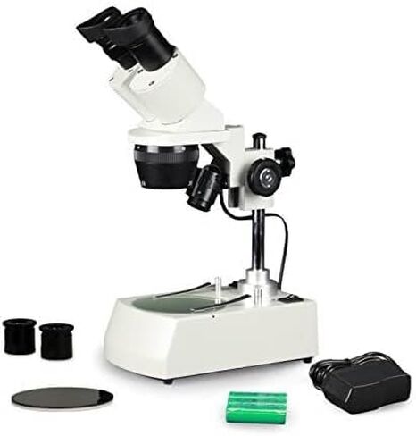 Vision Scientific VMS0002-RC-24-ES15 Binocular Stereo Microscope, 10x Widefield Eyepiece, 2X and 4X Objectives, 20x, 30X, 40x and 60x Magnification, Top and Bottom LED Illumination in Saudi Arabia