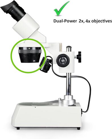 Vision Scientific VMS0002-RC-24-ES15 Binocular Stereo Microscope, 10x Widefield Eyepiece, 2X and 4X Objectives, 20x, 30X, 40x and 60x Magnification, Top and Bottom LED Illumination in Saudi Arabia