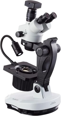 AmScope 7X-45X مجهر علم الأحجار الكريمة الاستريو المتقدم مع إضاءة علوية LED + كاميرا USB بدقة 20 ميجابكسل in Kuwait