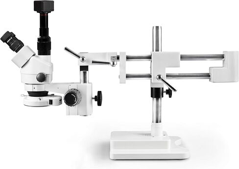 Vision Scientific VS-5F-IFR07-5N مجهر ستيريو تكبير ثلاثي العينيات سيمول بؤري، عدسة واسعة النطاق 10x، نطاق تكبير 0.7X-4.5X، تكبير 7x-45x، حامل ذراع مزدوج، كاميرا عدسة رقمية 5.0 ميجابكسل in Saudi Arabia
