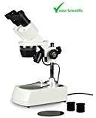 Vision Scientific VMS0002-RC-12-ES15 Binocular Stereo Microscope, 10x(Pair of 15x) Widefield Eyepiece, 1x and 2X Objectives, 10x, 20x, 15x and 30x Magnification, Top and Bottom LED Illumination in Saudi Arabia