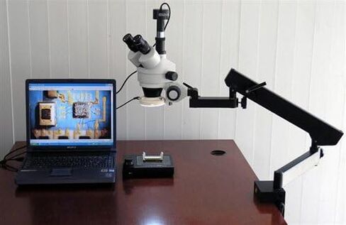 AmScope 7X-45X مجهر تكبير مفصلي ثلاثي العينيات + كاميرا USB 1.3 متر in Kuwait