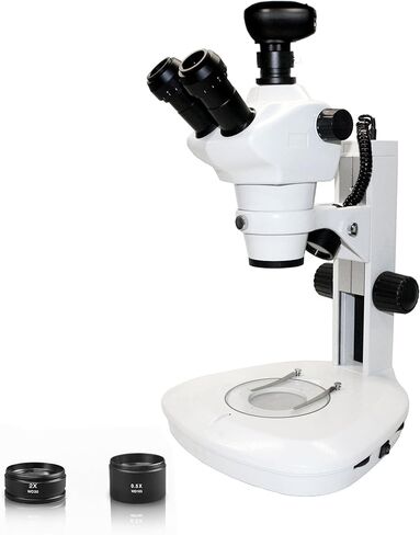 Vision Scientific VMS0007-TZ-3NN Trinocular Zoom Stereo Microscope, 10x WF Eyepiece, 0.8X—5X Zoom, 4X—100x Magnification, 0.5X & 2X Aux Lens, LED Illumination, 3.0MP Digital Eyepiece Camera in Saudi Arabia