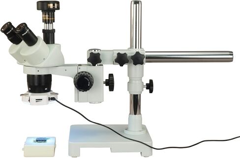 Trinocular 20X-40X-80X 10MP Digital Stereo Single Bar Boom Stand Microscope with 144 LED Ring Light in Saudi Arabia