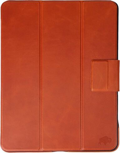 حافظة جلدية BLACKBROOK لجهاز iPad Pro 13 بوصة (M5/M4) - غطاء فوليو مصنوع يدويًا من الجلد المحبب بالكامل - حامل أقلام آمن وحامل مغناطيسي، نوم ذكي - صندوق هدايا فاخر (قهوة متعثرة) in Kuwait