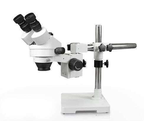 Vision Scientific VS-3F-IFR07-5N مجهر ستيريو تكبير ثلاثي العينيات سيمول بؤري، عدسة واسعة النطاق 10x، نطاق تكبير 0.7X-4.5X، نطاق تكبير 7x-45x، حامل واحد، كاميرا عدسة رقمية 5.0 ميجابكسل in Saudi Arabia