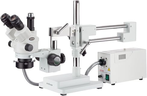 AmScope 3.5X-90X Simul-Focal Stereo Lockable Zoom Microscope with a Fiber Optic Ring Light in Saudi Arabia