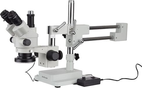 AmScope 3.5X-90X Simul-Focal Stereo Zoom Microscope on Boom Stand with an LED Light and 1.3MP Camera in Saudi Arabia