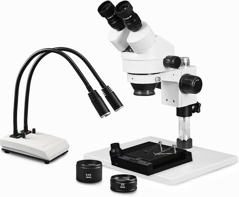 Vision Scientific VS-1AEZ-IHL20-MS Binocular Zoom Stereo Microscope, 10x WF Eyepiece, 0.7X—4.5X Zoom, 3.5X—90x Magnification, 0.5X & 2X Aux Lens, Pillar Stand with Large Base,Mechanical Stage in Saudi Arabia