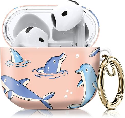 متوافق مع حافظة AirPod الجيل الرابع مع سلسلة مفاتيح، غطاء واقٍ مقاوم للصدمات لسماعات الأذن اللاسلكية - تصميم خفيف الوزن ومتين للنساء والرجال والفتيات (قلوب ملونة لطيفة) in Kuwait