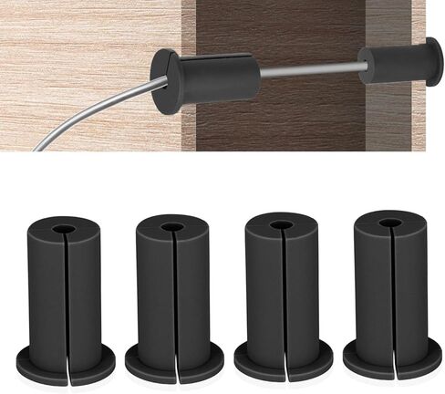 Rubber Cable Wall Pass Through Grommet, 7mm Cable Feed Through Bushing for 1 Inch Wall Holes Organizing, Light Cable Routing Kit (Black) in Saudi Arabia