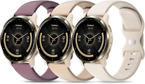 3 Pack Silicone Watch Bands Compatible with Garmin Vivoactive 4/Venu 3/Venu 2/Venu 4 45mm, 22mm Quick Release Soft Sport Replacement Strap for Forerunner 265/255/255 Music Men Women in Saudi Arabia
