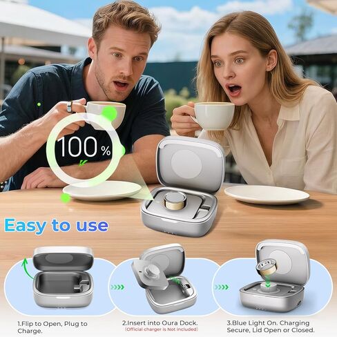 Portable Charging Case for Oura Ring gen4&3 Charger Universal Wireless Travel Charger Fits All Gen4&3 Sizes oura Ring Accessories(Official Charger Not Included) in Saudi Arabia
