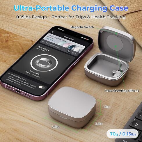 Portable Charging Case for Oura Ring gen4&3 Charger Universal Wireless Travel Charger Fits All Gen4&3 Sizes oura Ring Accessories(Official Charger Not Included) in Saudi Arabia