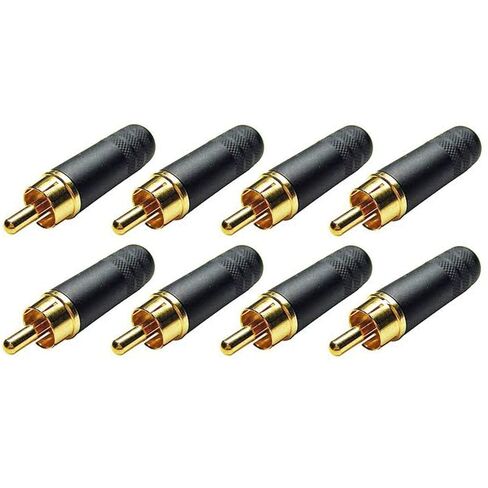 (8 عبوات) Switchcraft 3502ABAU نهاية كابل RCA ذكر أسود/ذهبي مع أطراف لحام in Kuwait