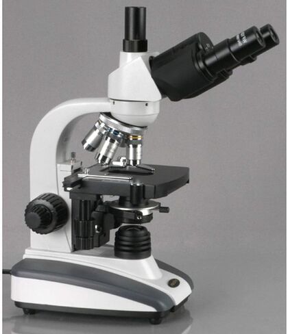 مجهر مركب ثلاثي العينيات AmScope T360A، تكبير 40X-1600X، عدسات WF10x وWF16x، برايتفيلد، إضاءة LED، مكثف آبي، مسرح ميكانيكي مزدوج الطبقة in Saudi Arabia