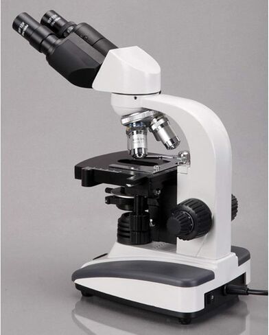 AmScope B360B-LED Binocular Compound Microscope, 40X-2000X Magnification, Brightfield, LED Illumination, Abbe Condenser, Double-Layer Mechanical Stage in Saudi Arabia