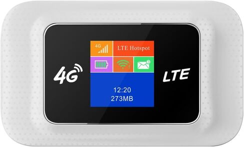 راوتر واي فاي 4G LTE، نقطة اتصال محمولة، بطارية 3000 مللي أمبير في الساعة، أبيض، 150 ميجابت في الثانية، بطاقة SIM متوافقة مع ألعاب الأعمال in Saudi Arabia