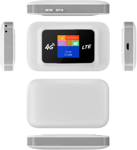 راوتر واي فاي 4G LTE، نقطة اتصال محمولة، بطارية 3000 مللي أمبير في الساعة، أبيض، 150 ميجابت في الثانية، بطاقة SIM متوافقة مع ألعاب الأعمال in Saudi Arabia