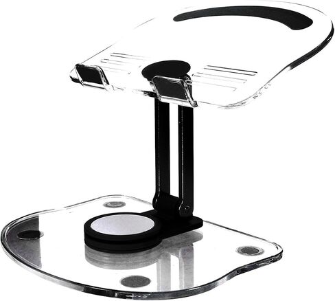 Zerodeko Adjustable Folding Tablet Holder Universal Acrylic Tablet Stand for Desk Home Use Rotatable Non-Slip Compatible with Multiple Devices in Saudi Arabia