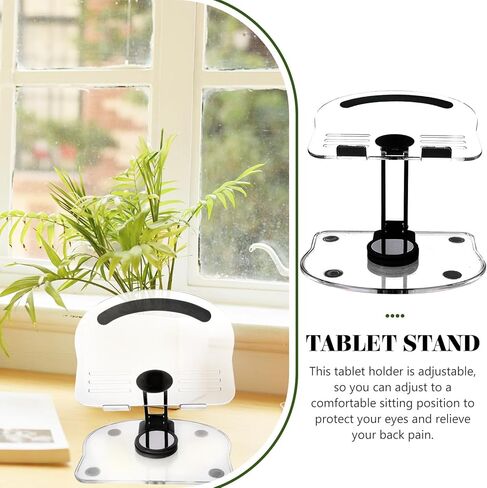 Zerodeko Adjustable Folding Tablet Holder Universal Acrylic Tablet Stand for Desk Home Use Rotatable Non-Slip Compatible with Multiple Devices in Saudi Arabia