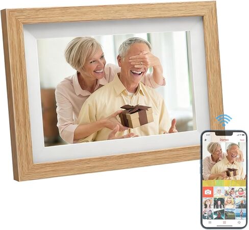 Digital Photo Frame, 10.1-Inch, Built-in 32gb Memory, 1280 * 800 IPS Touchscreen, Multi-User Connection, Remote Transfer, Automatic Rotation, Slideshow Playback, Photo/Video Sharing B in Saudi Arabia