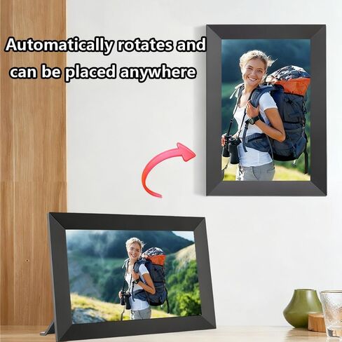 Digital Photo Frame, 10.1-Inch, Built-in 32gb Memory, 1280 * 800 IPS Touchscreen, Multi-User Connection, Remote Transfer, Automatic Rotation, Slideshow Playback, Photo/Video Sharing B in Saudi Arabia