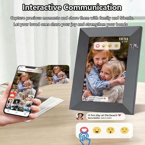 Digital Photo Frame, 10.1-Inch, Built-in 32gb Memory, 1280 * 800 IPS Touchscreen, Multi-User Connection, Remote Transfer, Automatic Rotation, Slideshow Playback, Photo/Video Sharing B in Saudi Arabia