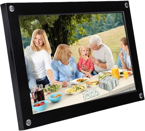 Aumotop 10.1 Inch Auto Rotate WiFi Digital Picture Frame with Gravity Sensor for Graduation Ceremony Exhibition Acrylic (White) in Saudi Arabia