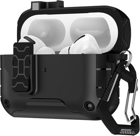 Auto Pop-Up Magnetic Earbud Case with Holder for AirPods Pro 2/1(Black) in Saudi Arabia