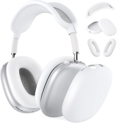 غطاء حماية من السيليكون من MMOBIEL لسماعات AirPods Max غطاء وسادة أذن من السيليكون، غطاء لأكواب الأذن/عصابة الرأس - واقي ناعم مضاد للخدش - أزرق in Kuwait