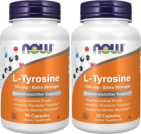 ناو سابلمنتس, L-Tyrosine 750 ملغ، يدعم اليقظة الذهنية*، دعم الناقل العصبي*، 90 كبسولة نباتية in Kuwait