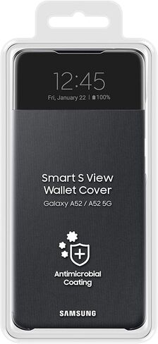 Samsung Galaxy A52 S-View Wallet Cover, Black in Saudi Arabia