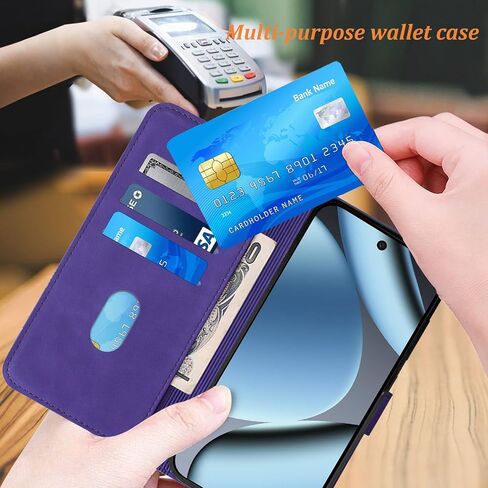 for Pixel 10 Pro Case/Pixel 10 Case Wallet, Card Holder Slots, Wrist Strap, TPU Interior Phone Protective, Stand PU Leather, Folio Flip Cases Cover (Purple) in Saudi Arabia