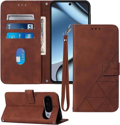 for Pixel 10 Pro Case/Pixel 10 Case Wallet, Card Holder Slots, Wrist Strap, TPU Interior Phone Protective, Stand PU Leather, Folio Flip Cases Cover (Purple) in Saudi Arabia