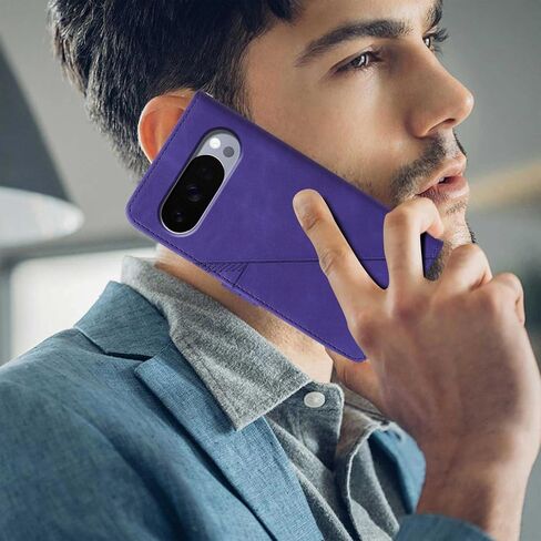 for Pixel 10 Pro Case/Pixel 10 Case Wallet, Card Holder Slots, Wrist Strap, TPU Interior Phone Protective, Stand PU Leather, Folio Flip Cases Cover (Purple) in Saudi Arabia